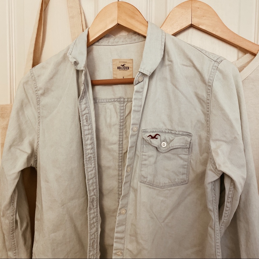 Hollister Light Wash Button Down